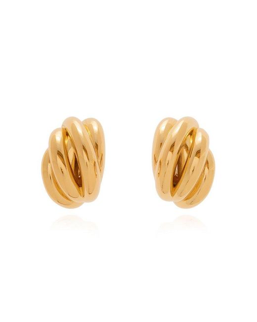 Balenciaga Metallic 'saturne' Brass Clip-on Earrings,