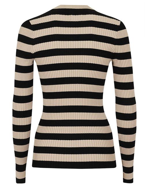 Dries Van Noten Black Striped Knitted Jumper