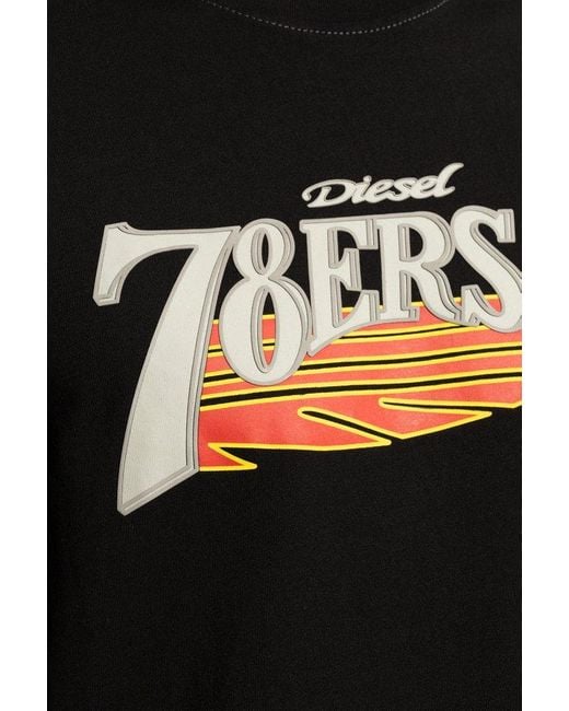 DIESEL Black 't-diegor-k75' T-shirt With Print, for men