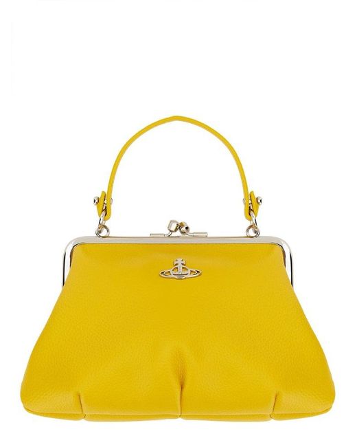 Vivienne Westwood Yellow Granny Orb-plaque Chain-linked Crossbody Bag