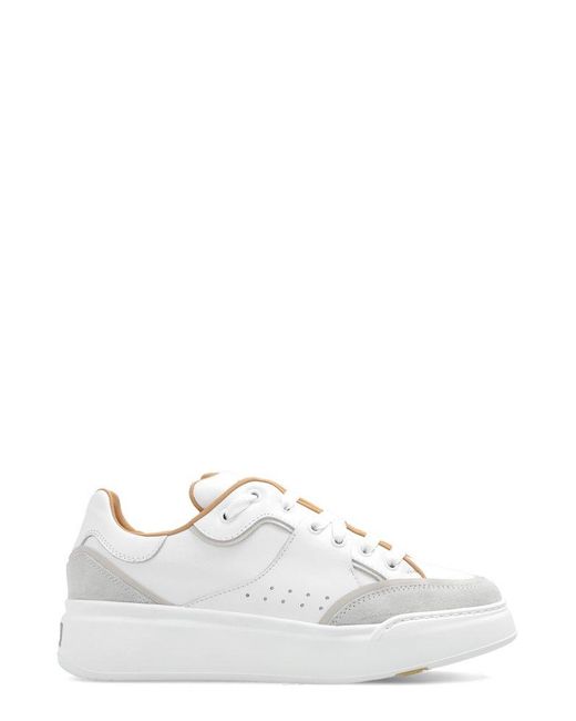 Max Mara White Maxi Active Round Toe Lace-up Sneakers