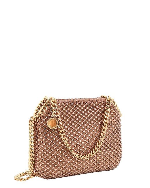 Stella McCartney Brown Falabella Chain-linked Mini Tote Bag