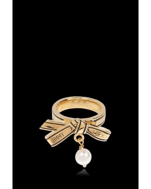 Jimmy Choo Black Bow Detailed Ring