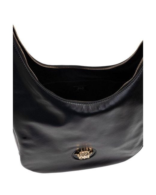 Versace Black Medusa-plaque Zipped Shoulder Bag