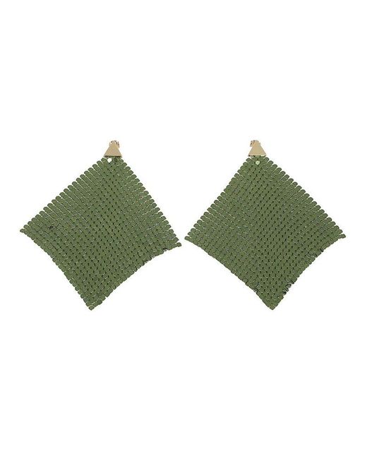 Rabanne Green Chainmail Earrings