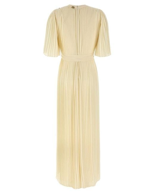 Twinset Metallic Pleated Crepe Georgette Jumpsuit