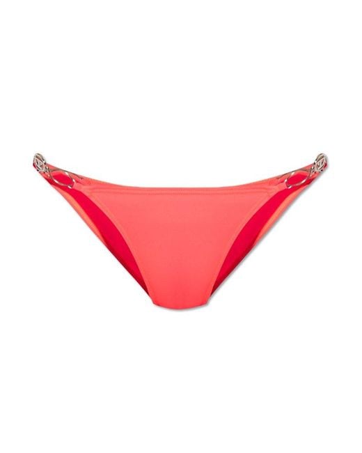 DIESEL Red Bfpn-irina Oval-d Plaque Bikini Briefs