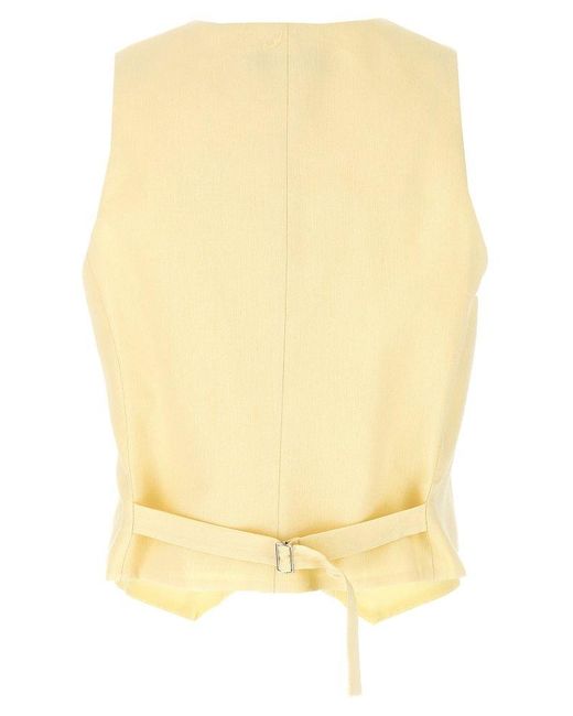 ANDAMANE Yellow Pauline Button-Up Vest