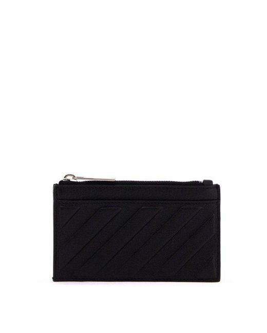 Off-White c/o Virgil Abloh Black Leather Diag Card Holder for men