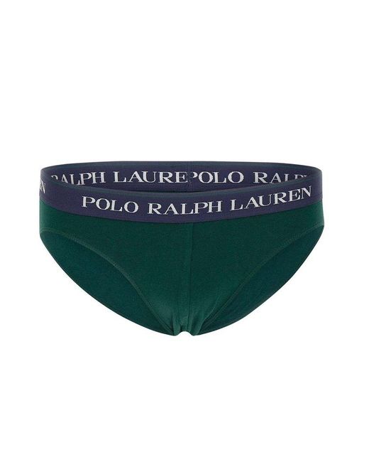 Polo Ralph Lauren Green Logo Band Three-pack Briefs for men
