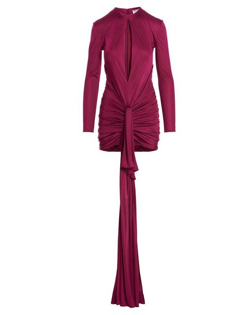 Saint Laurent Pink Jersey Draped Dress