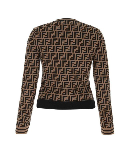 Fendi Black Ff Crewneck Sweater
