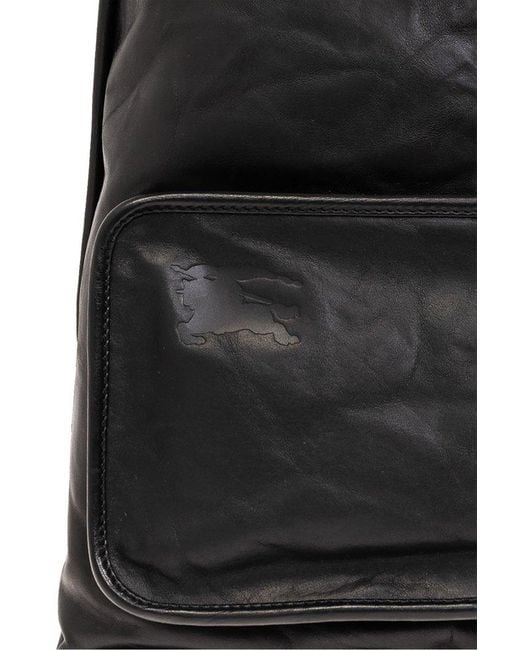 Burberry Black Leather Backpack for men