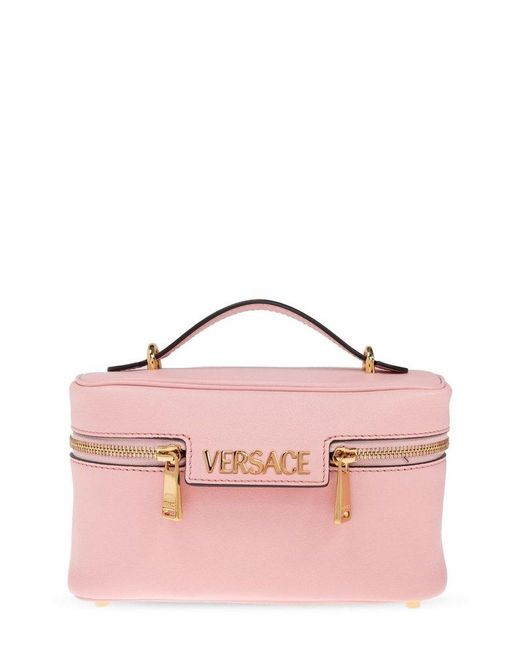 Versace Pink Tag Zipped Vanity Bag