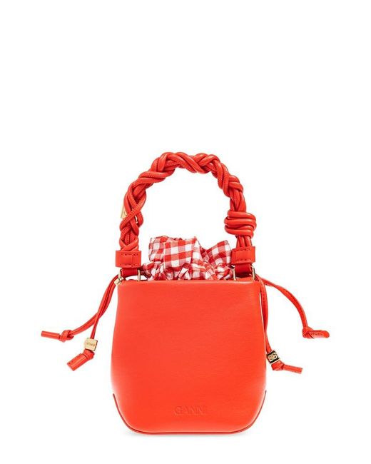 Ganni Red Mini Bou Bucket Bag