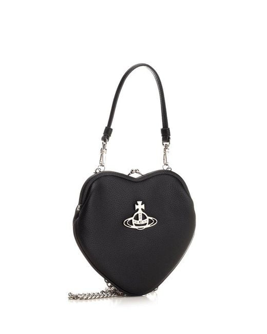 Vivienne Westwood Black Belle Orb-plaque Chained Clutch Bag