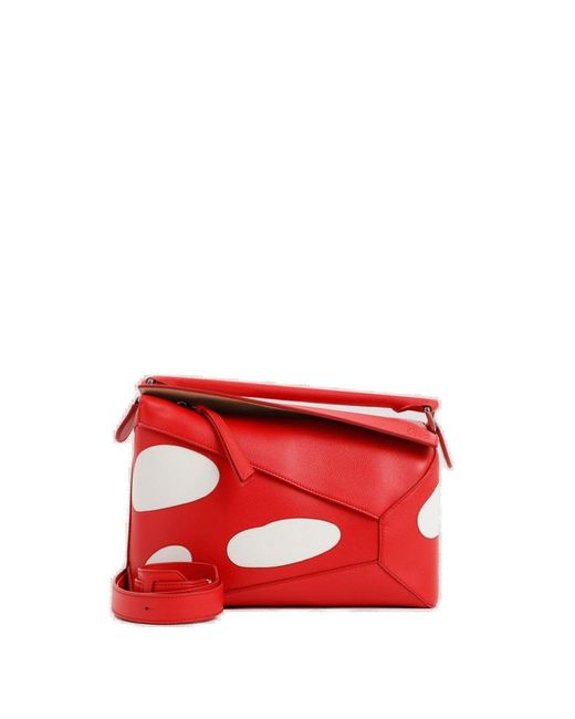 Loewe Red Puzzle Edge Mushroom Shoulder Bag for men