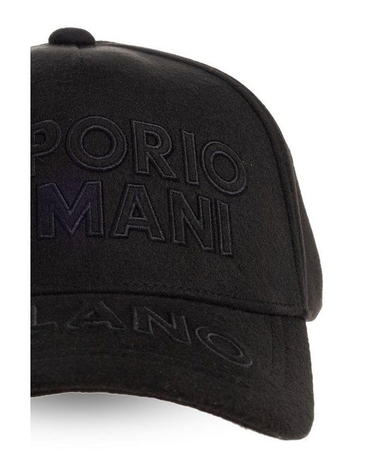 Emporio Armani Black Baseball Cap With Logo, for men
