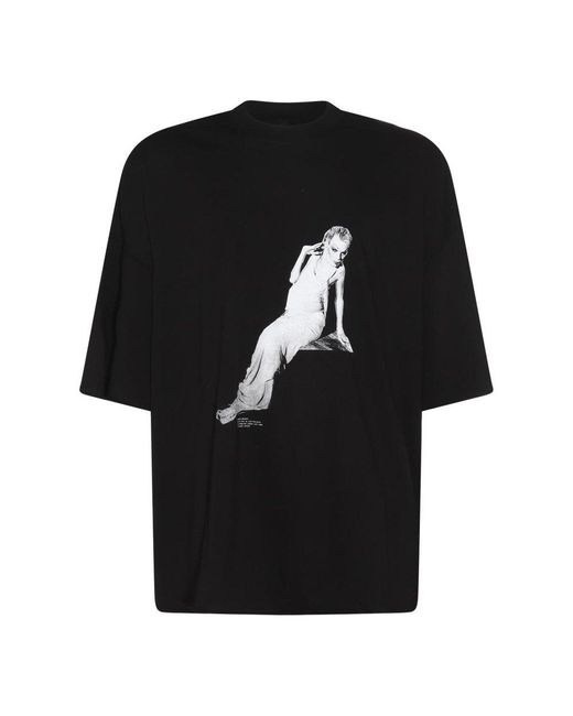 Rick Owens Black Cotton T-Shirt for men
