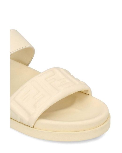 Fendi Natural Feel Ff Embossed Double Band Sandals