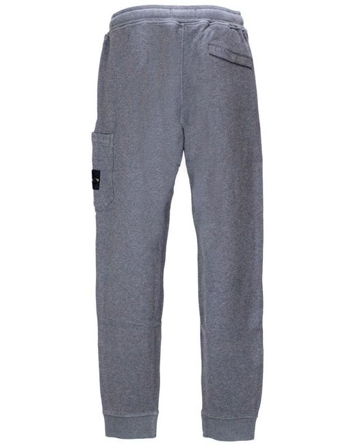 Stone Island Gray Compass-patch Drawstring Track Pants for men