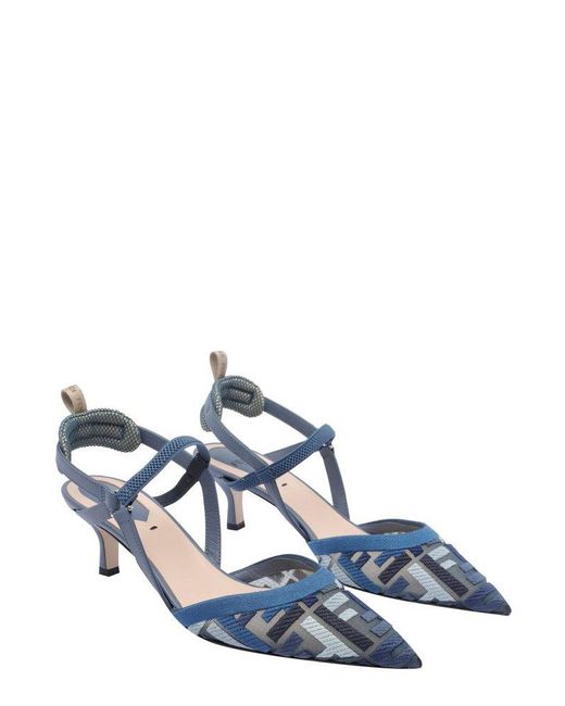 Fendi Blue Colibrì Lite Pointed-Toe Pumps