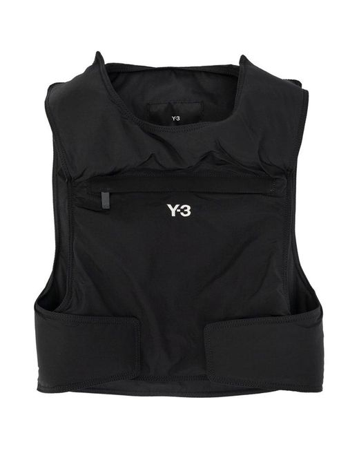 Y-3 Black X Yohji Yamamoto Logo Embroidered Crewneck Vest