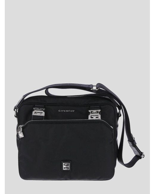 Givenchy 4g Logo Plaque Zipped Messenger Bag in Black for Men | Lyst