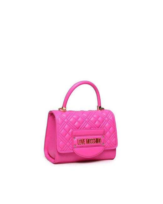 Love Moschino Pink Quilted Bag With Logo