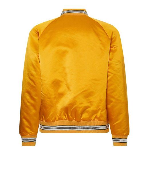 Tommy Hilfiger Flocked Monogram Varsity Jacket in Yellow for Men | Lyst