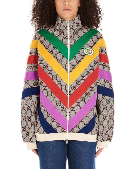 Gucci Multicolor Technical Jersey GG Rainbow Track Jacket