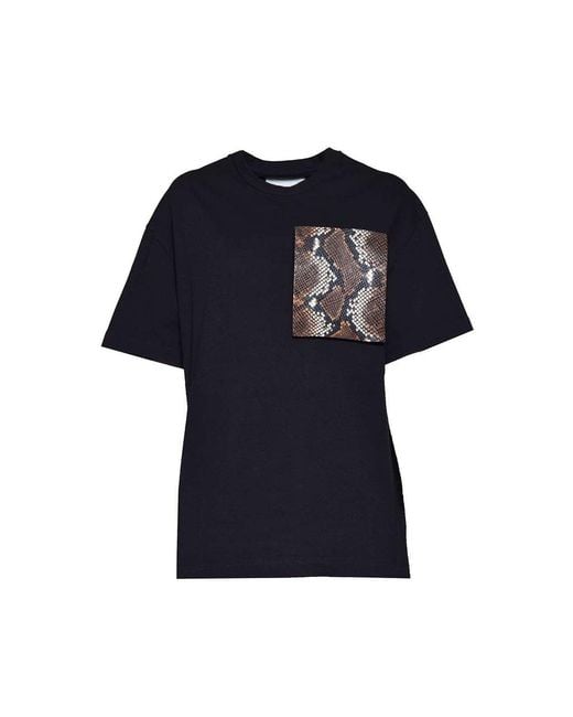 Jil Sander Blue Snake Pocket Printed T-shirt