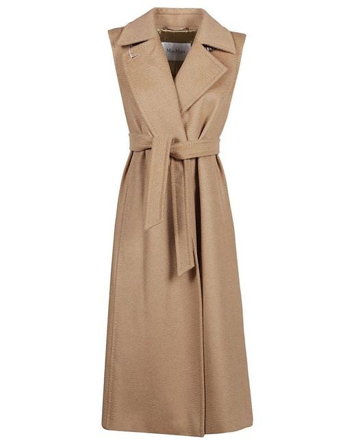 Max Mara Zadar Sleeveless Coat in Natural | Lyst Canada