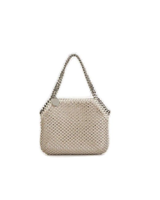 Stella McCartney Gray Mini Falabella Embellished Chain-link Tote Bag
