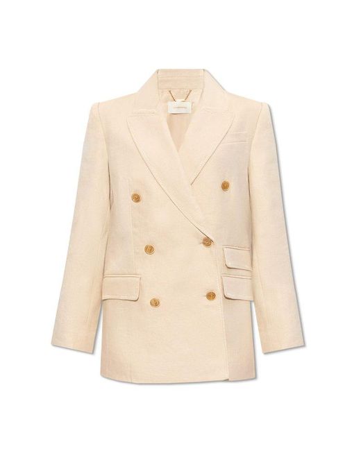 Zimmermann Natural Double-breasted Blazer,