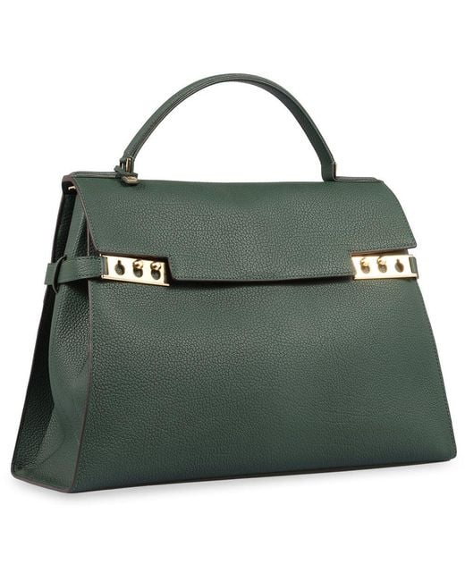 Delvaux Green Tempete Xl Pebbled Tote