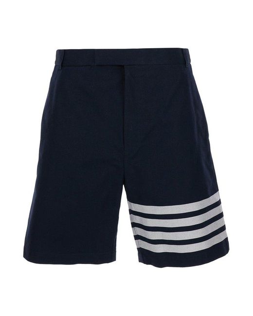 Thom Browne Blue 4 Bar-stripe Shorts for men