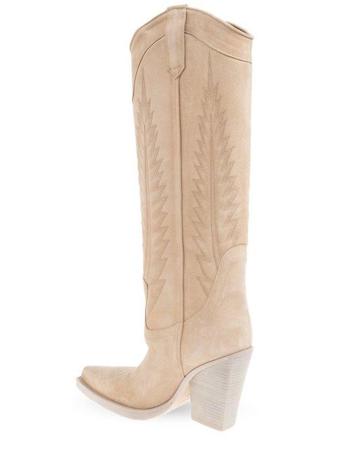 Paris Texas Natural El Dorado Heeled Cowboy Boots
