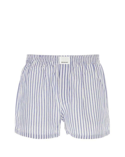 Isabel Marant White Logo-patch Striped Boxers for men