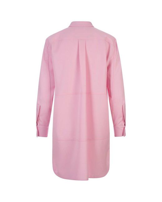 Alexander McQueen Pink Long-sleeved Shirt Dress