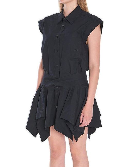 Alexander Wang Black Short-Sleeved Mini Shirt Dress