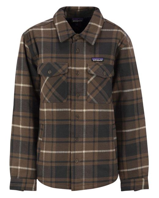 Patagonia Black Lightweight Insulated Fjord Flannel Shirt for men