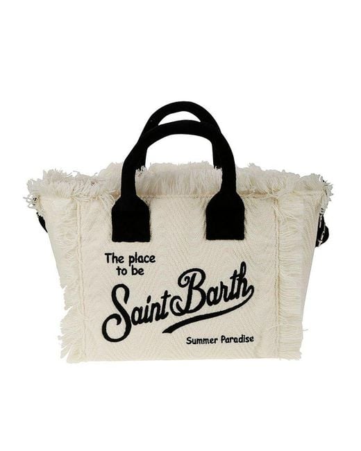Mc2 Saint Barth Black Embossed Curvy Tote