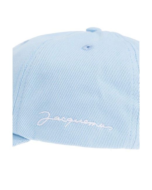 Jacquemus Blue Logo Embroidered Baseball Cap for men