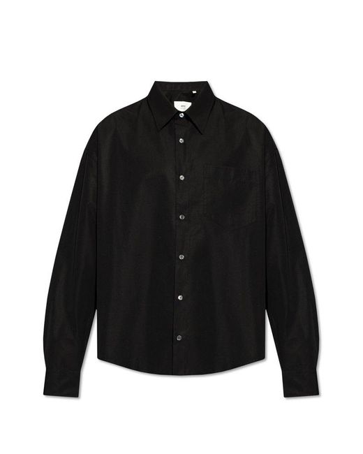 AMI Black Shirt With Pocket, for men