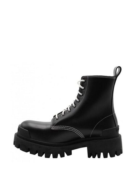 Balenciaga Black Strike Lace-up Boots