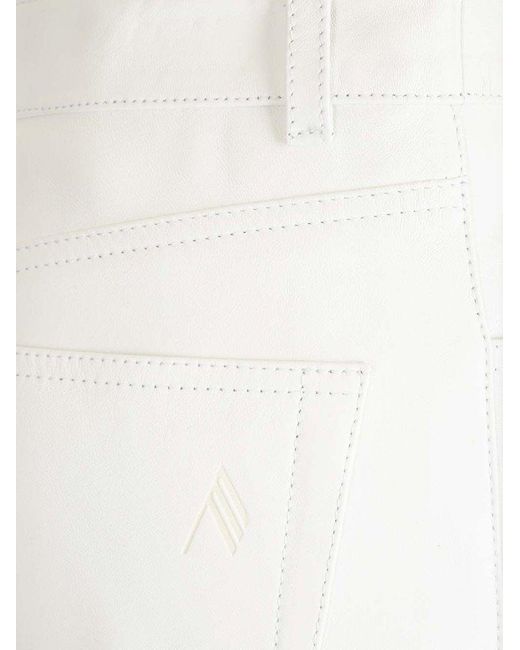 The Attico White Nappa Leather Trousers