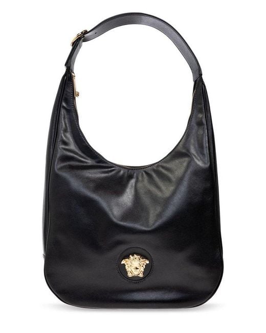Versace Black Medusa-plaque Zipped Shoulder Bag