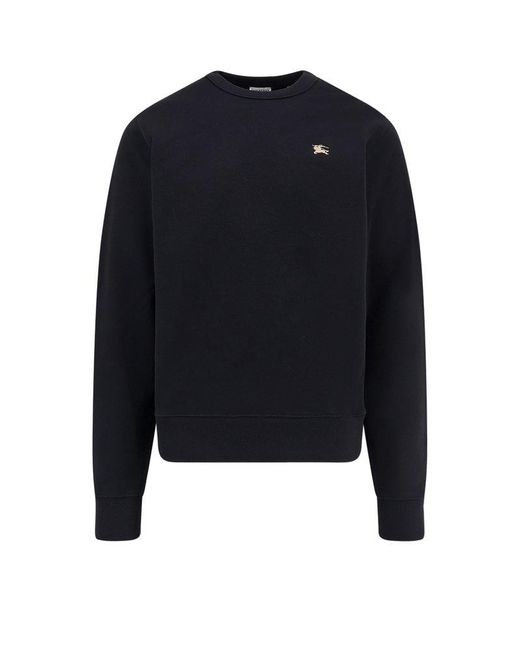 【関税込み】Burberry Cotton Check crewneck sweatshirt Check Label Cotton Sweatshirt in Nutmeg - Men | Burberry