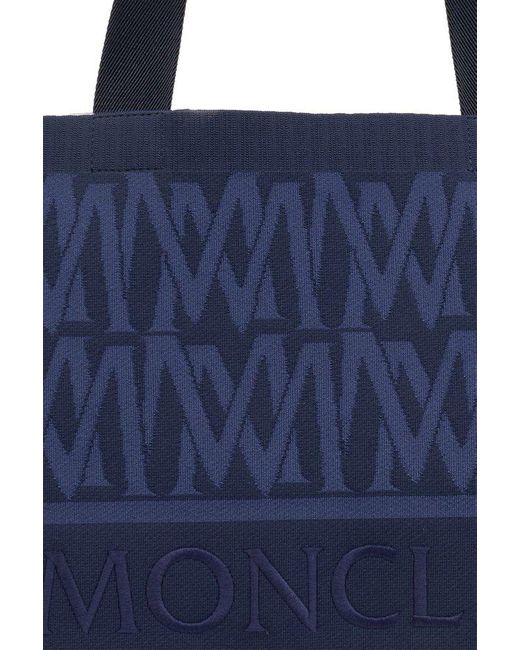 Moncler Blue Monogram Knit Tote Bag for men